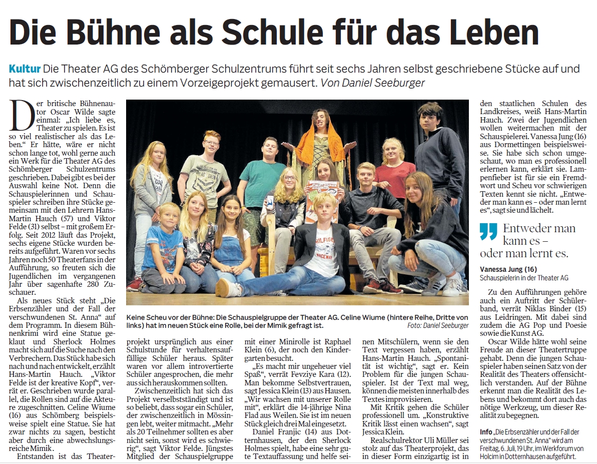 Zeitungsartikel Theater AG